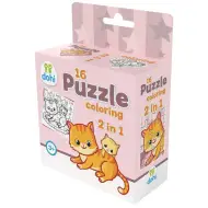 Puzzle da colorare 2 in 1 da 16 pezzi - Gattino