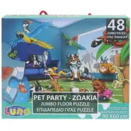 Puzzle da pavimento 48 pezzi "Festa degli animali" 60x90cm