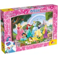 Puzzle e libro da colorare Disney Principesse 2 in 1, 24 pezzi, 50x35 cm - Lisciani