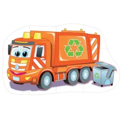 Puzzle gigante da pavimento con camion della spazzatura da 12 pezzi immagine 2
