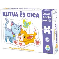 Puzzle gigante da pavimento con cane e gatto, 12 pezzi