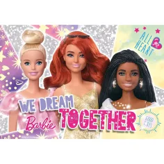 Puzzle glitterato Barbie amici, 60 pezzi, 50x35 cm - Lisciani immagine 2