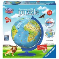 Puzzle globo terrestre con animali del mondo 180 pezzi - Ravensburger