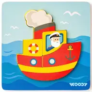 Puzzle in legno a tema barca a vela da 5 pezzi - Woodyland