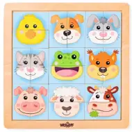 Puzzle in legno con teste di animali Montessori - Woodyland