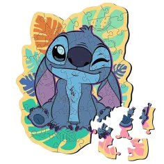 Puzzle in legno da 50 pezzi "Lavventura tropicale di Stitch" - Trefl immagine 2