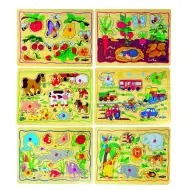Puzzle in legno dotato di rivetti per facilitare la presa - Woodyland