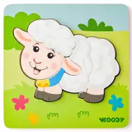 Puzzle in legno per bambini con 5 pecore - Woodyland