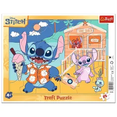 Puzzle incorniciato Disney Stitch sulla spiaggia da 25 pezzi - Trefl