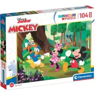 Puzzle maxi supercolor 104 pezzi - Lavventura nel bosco di Topolino e i suoi amici - Clementoni