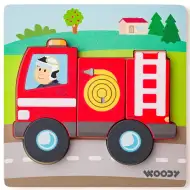 Puzzle per bambini da 5 pezzi con tema dei pompieri - Woodyland