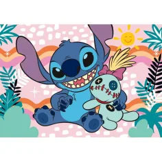 Puzzle supercolor da 60 pezzi con Lilo e Stitch e peluche Scrump - Clementoni immagine 2
