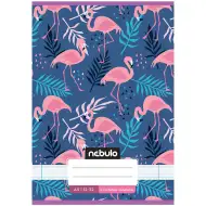 Quaderno a righe, formato A/5, rilegato con punti metallici, per la 3ª classe, con motivo di fenicottero, 12-32.