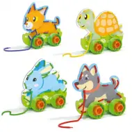 Quercetti: Gioco di infilatura Montessori animali set da 4 pezzi
