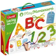 Quercetti: Gioco educativo Montessori ABC+123 con infilatura
