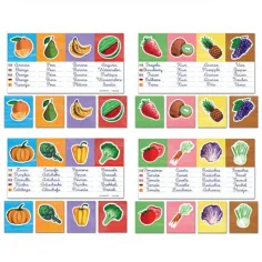 Quercetti: Gioco educativo in lingua straniera Montessori Verdure e Frutta set di 3 pezzi immagine 2