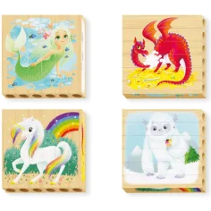 Quercetti: PlayBio Creature Fantastiche 4 in 1 puzzle a blocchi di legno immagine 2