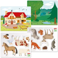 Quercetti: Set di gioco Montessori Fattoria e foresta con 3 pezzi immagine 2