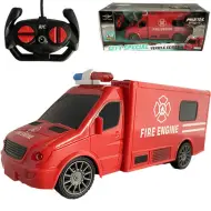 RC Autobus dei Pompieri con Telecomando con Effetti di Luce e Suono, Scala 1:18, 20 cm