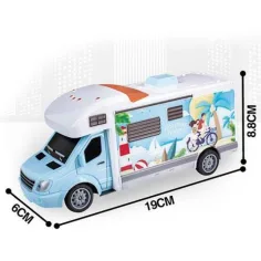RC Camper da viaggio Holiday con luci 27MHz in scala 1/32 20cm immagine 4