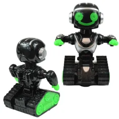 RC MacroBot interattivo con telecomando nero-verde con luci e suoni 20cm immagine 3