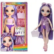 Rainbow High: Violet bambola alla moda da spiaggia con abiti intercambiabili