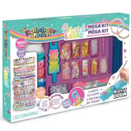 Rainbow Loom: Kit per braccialetti giganti in gomma e per infilare perline