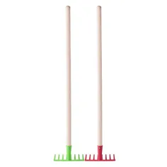Rastrello da giardino con manico in legno da 75 cm, disponibile in diversi colori, 1 pz - Woodyland immagine 2