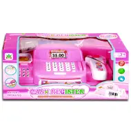 Registratore di cassa elettronico rosa con luci e suoni