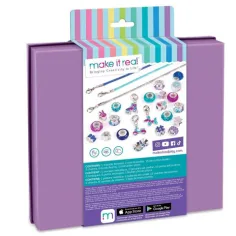 Rendilo reale! Set per creare braccialetti con pendente di cristallo, blu trasparente immagine 2