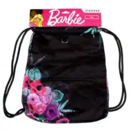 Sacca sportiva nera con motivo floreale di Barbie