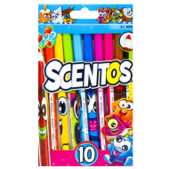 Scentos pennarelli sottili profumati dai colori vivaci, set da 10 pezzi.