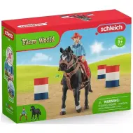 Schleich: Farm World - Set da gioco corsa con barili con cowgirl (42576)