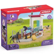 Schleich: Horse Club - Set da gioco con box per cavalli con giumenta e puledro (42611)