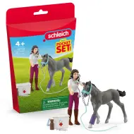 Schleich: Set di gioco Cura del cavallo con puledro Trakehner (42752)