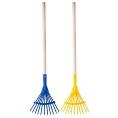 Scopa da giardino per foglie con manico in legno da 80 cm, disponibile in diversi colori, 1 pezzo - Woodyland immagine 2
