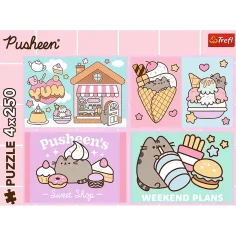 Scopri Pusheen, la gattina - puzzle 4 x 250 pezzi - Trefl immagine 2