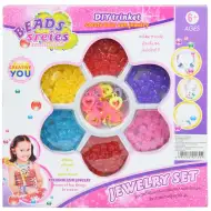 Serie Perline: Set di creazione di gioielli con oltre 100 perline colorate e ciondoli a forma di cuore
