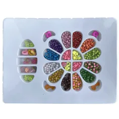 Serie Perline: Set di creazione di gioielli con perline, elastico per capelli e ciondolo con oltre 200 perline immagine 2