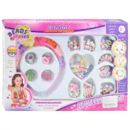 Serie di Perline: Set di perline per creazione di gioielli con oltre 200 perline colorate e con lettere, e cerchietto per capelli