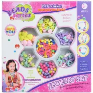 Serie di Perline: Set per creazione di gioielli con oltre 100 perline colorate in forme e colori assortiti