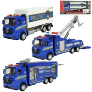 Set Polizia: Camion della polizia a retrocarica con luci e suoni in diverse varianti 19cm 1 pezzo
