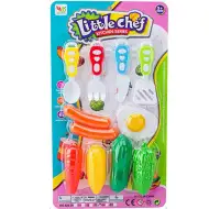 Set alimentare Little Chef con verdure e posate