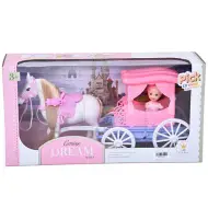 Set carrozza da sogno con cavallo e bambola da 7,5 cm in colore rosa