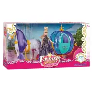 Set carrozza magica fantasy con cavallo e bambola