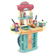 Set cucina giocattolo 3 in 1 blu in valigia