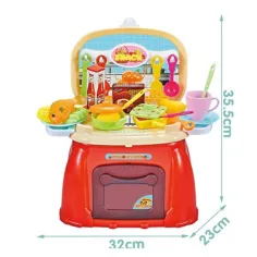 Set cucina giocattolo in sgabello portatile 32x35,5x23cm immagine 2