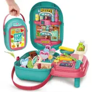 Set da 47 pezzi per la spesa portatile in borsa turchese