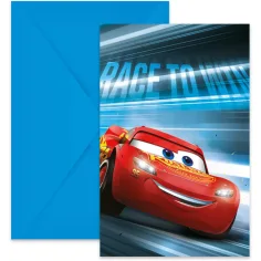 Set da 6 inviti per la festa di Cars