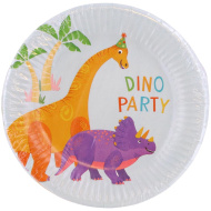 Set da 8 piatti di carta "Dino Party" da 23 cm
